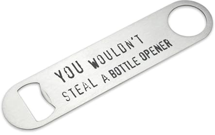 You Wouldn’t Steal a Bottle Opener Bar Blade – Retro Anti-Piracy Stainless Steel Opener