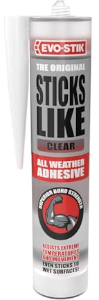 EVO-STIK Sticks Like Adhesive Clear - 290ml - All Weather - Extreme Temperature & Movement Resistant (Pack of 6)