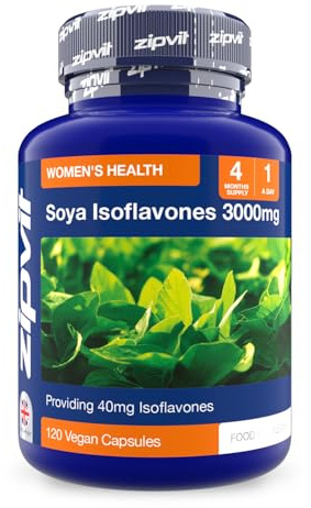 Zipvit SOYA Isoflavones 3,000mg, High Strength SOYA Bean Extract 40mg Isoflavones, 120 Vegan Capsules, 4 Months Supply