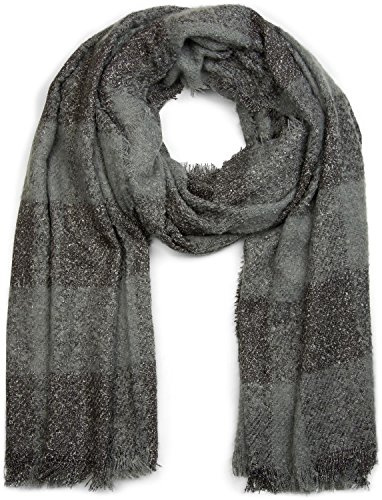 styleBREAKER Unisex Schal mit Vichy Karo Muster und Fransen, Winter Strickschal kariert, sehr weich und warm 01018146