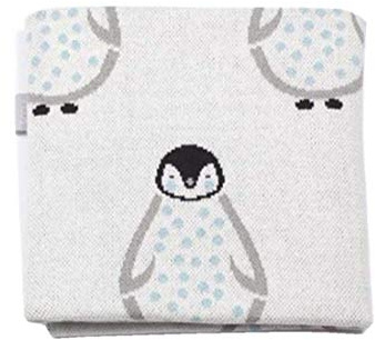 Strickdecke Babydecke Kuscheldecke, Odot Kinderwagen im Freien Kinderdecke Krabbeldecke Perfekt für Mädchen und Jungen Babys (90x110cm,Pinguin)