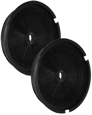 vhbw 2x Filtres à charbon actif compatible avec Etna 4330 TRVS, 4345 TZT, 4345 TWT, 4400 NRVS, 4340 TZT, 4340 TWT, 4345 TRVS hotte aspirante - 19 cm