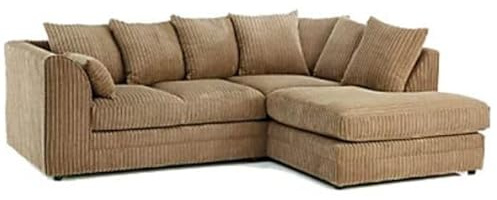 CHICAGO JUMBO CORD CORNER SOFA 5 COLOURS - LEFT/RIGHT HAND (Coffee, Right Hand Corner Sofa)