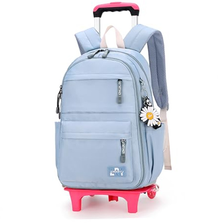 Armbq Rolling Backpack,Backpack with Wheels,Kids Roller Backpack for Girls Boys Travel Bag on Wheels Kids Trolley School Bag,Blue