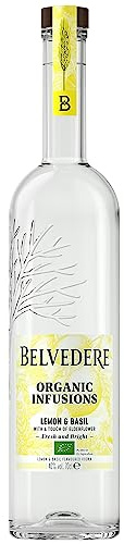Belvedere Organic Vodka Infusion Citron & Basilic 70cl 40% | Vodka 40% aromatisée à base de citron, basilic et fleur de sureau. Profil aromatique atypique. À déguster avec du tonic bio.