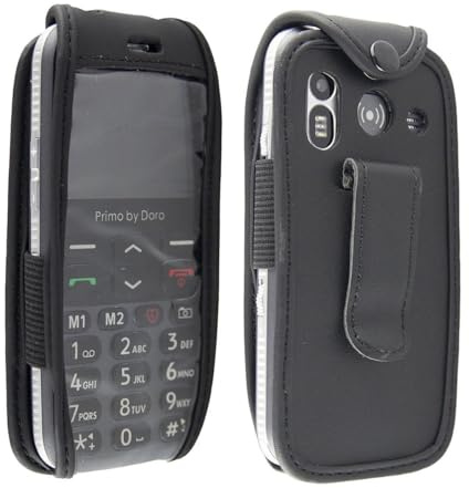 caseroxx Ledertasche für Doro 218/368 | Hochwertige Tasche mit Gürtelclip zum sicheren Tragen am Gürtel, aus Echtleder