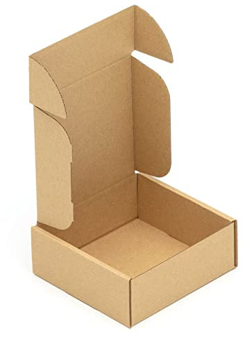 KK Verpackungen Maxibriefkartons 115 x 115 x 45 mm Braun (Außenmaß 135 x 120 x 50 mm) | 100 Stück, Versandkartons Faltschachteln Maxibrief Post-Kartons für Warensendungen Büchersendungen (KK205)