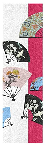LDIYEU Parapluie Blanc Rouge Japonais Grip de Skateboard Bande Grip Antidérapante Auto-adhésif Griptape de Longboard sans Bulles 33X 9(1pcs)