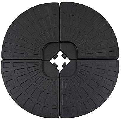 Outsunny Sonnenschirmgewicht 4-TLG. Schirmgewicht für Sonnenschirm mit 52 kg Wasser oder 68 kg Sand befüllbar HDPE Schwarz