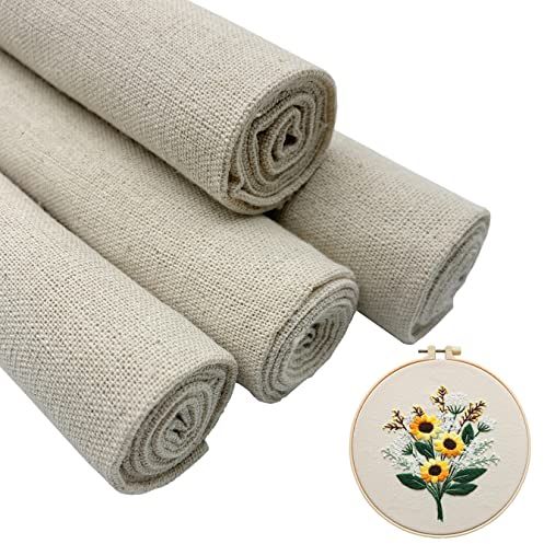 aufodara Aida Stoff Kreuzstich Stoff Stickerei 50x50cm Beige Natur Leinenstoff Handarbeiten Stoffe zum Nähen für Stickerei Dekoration DIY Basteln Handwerken Tischdecke Säckchen (4)