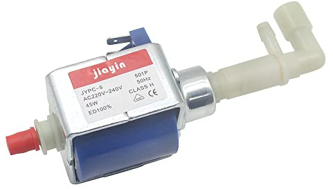 JIAYIN JYPC-501P - Bomba de agua electromagnética de 220 V a 240 V 45 W con válvula de alivio de presión para máquina de café, planchas eléctricas, trapeador de vapor, vaporizador de ropa, aspiradora