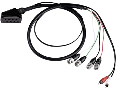 XTPTFABS Female RGB Euro SCART to 4 RGB BNC and 2 RCA Adapter Audio Video Gaming Cable, Use for Sony PVM BVM Series Monitors,JVC Series TM-H1750CG TM-H1950CG Monitor, Neo Geo CD Console etc