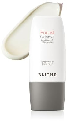 BLITHE Honest Sunscreen LSF 50+ PA++++ – Leichte Gesichts-Sonnencreme für empfindliche Haut, pH 5.5, koreanische Hautpflege, chemischer UV-Schutz (50ml)