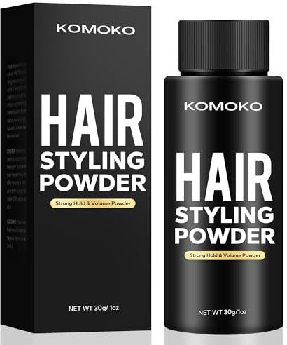 Komoko Hair Styling Powder for Men (0.7 oz) - Instantly Volumizing, Matte Finish Texture, for Strong Hold Natural Look