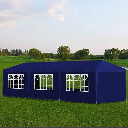 LAPOOH Partyzelt, Festzelt, Pavillion, Bierzelt, Garten Party Zelt, Gartenzelt, Grillpavillon, 3x9 m Blau