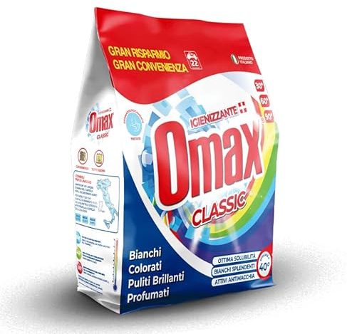 DETERSIVO LAVATRICE IN POLVERE IGIENIZZANTE 22 LAVAGGI OMAX CLASSIC - FORMATO CONVENIENZA 22 MISURINI