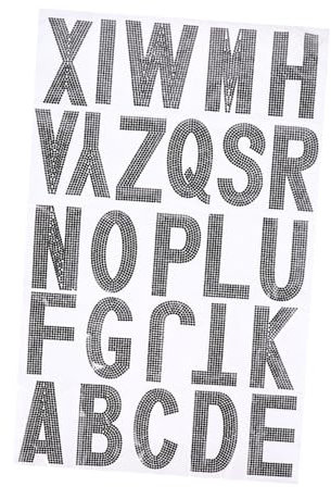 Lurrose 26St 26 Buchstabenfelder Alphabet-Buchstaben-Aufkleber-Dekoration Handdekor Buchstabenaufkleber Kunsthandwerk Strass-Buchstabenaufkleber Handbuch schmücken Applikationen Klebstoff