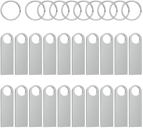 ABLAZE Lot de 20 clés USB en métal 2 Go - Mini clés USB étanches - 2 Go - Pour ordinateur portable, ordinateur, TV, voiture