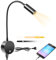 HOTUT Lámpara de Lectura LED, Aplique de Pared con Rotación Flexible 360°, Táctil Regulable, Puerto USB - Negra