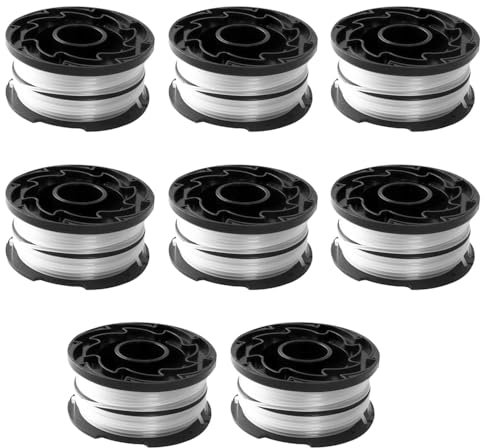 TopHomer 8PCS Strimmer Spools, Replacement Spool Line φ1.65mm Diameter Compatible with Black and Decker GH700 GH710 GH750, Length 38 ft Autofeed Spools DF-065