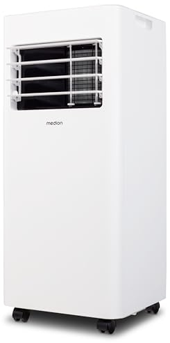MEDION Climatiseur Mobile E901 (9000 BTU, 3-en-1, Refroidir, Déshumidification, Ventilation, jusqu'à 32m², kit de joint de fenêtre, mode sommeil, contrôle Télécommande, Écran, MD 37731)