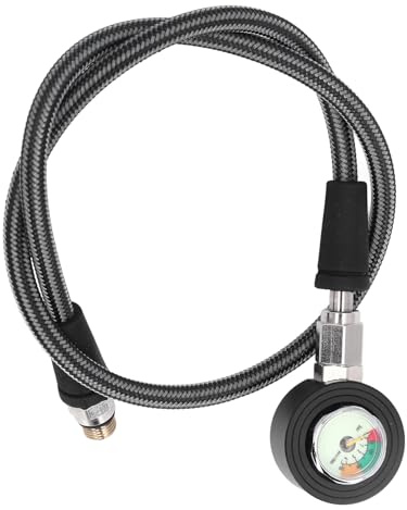 Ghzste Manómetro de Buceo Manómetro Sumergible Luminoso con Manguera de Alta Presión para Regulador BCD Equipo de Buceo Submarino (65cm)