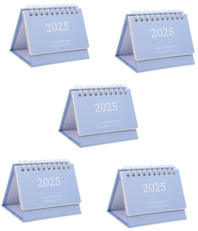 Tofficu 5stücke Dekorativer Tischkalender Einfacher Praktischer Standkalender Für Büro Und Zuhause Zur Planung Von Terminen Geburtstagen Und Wichtigen Ereignissen Sanftem