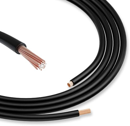 CusoTec 2 Meter H07V-K 16 mm² schwarz oder rot I Verdrahtungsleitung Aderleitung flexibel I Litze 16mm2 I Einzelader feindrätig I Zählerschrank I Kabel eindrähtig für Schaltschrank Boot (Schwarz)