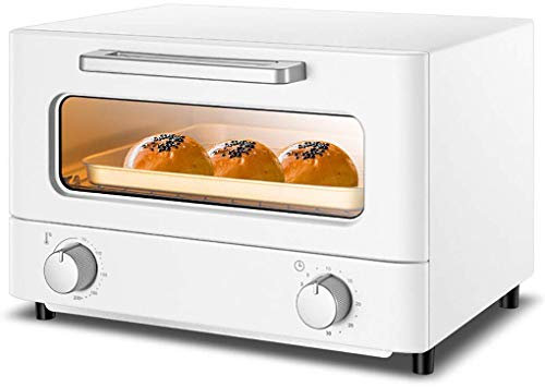 ERSINIAN Mini Horno de 12 l, Cocina eléctrica y Parrilla, Horno pequeño para repostería casera, Temporizador, Puerta de Doble Vidrio, Horno Tostador de convección Superior e Inferior, útil