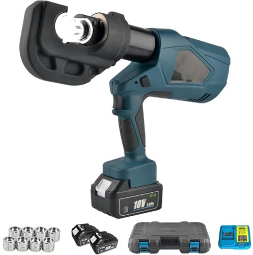 ZephyrGlow Steel Hydraulic Crimping Tool Kit - Electric Hydraulic Cable Lug Crimper Pliers, 10-400mm² Dies, Battery Powered Cable Crimping Tool for Copper Aluminum Lugs Terminals