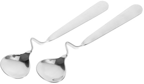 Veemoon 2 Pièces Cuillères à Miel En Acier Résistant Avec Poignées Courbées Cuillères Multifonctions Pour Miel Café Thé Yaourt Et Dessert Design Anti-goutte Et Facile à Nettoyer