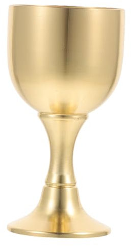 Warmhm Coppa D’altare in Ottone Vintage, Calice Rituale Dorato per Comunione e Cerimonia, Leggera, Facile da Pulire