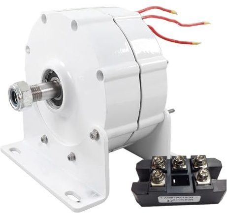 KX-ENERGIE 24V 1000W Permanentmagnetgenerator, Windgenerator Elektromotor 3-Phasen Synchrongenerator Windkraftgenerator mit Gleichrichter,Dynamo DIY Windkraftanlge