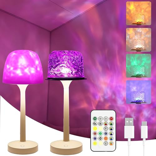 RNPKZ Ocean Lamp, 16 Farben Wasserwellen Lampe, LED Sternenhimmel Projektor mit Touch und Fernbedienung, Ocean Wave Lampe mit Lampenschirm, Nordlicht Lampe für Schlafzimmer, Wohnzimmer,Badezimmer Deko