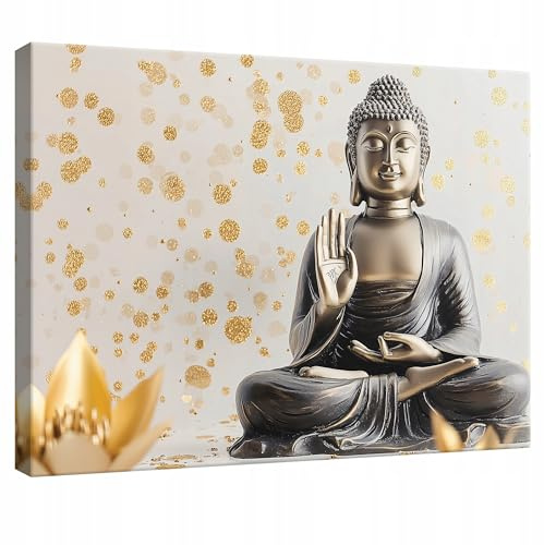 WallArena Leinwand Bilder 120x80 cm | Buddha, Leinwandbilder, Bild auf leinwand, Format: 120x80 cm (BxH) - einteilig auf Canvas Leinwand. Das Leinwand