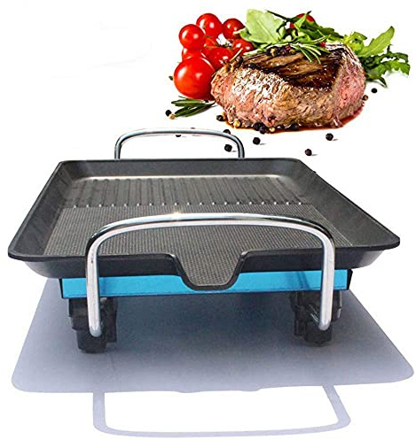 PVGYUJFD Griglia per Barbecue, Griglia Giapponese, griglia da Tavolo, vaschetta for Il Grasso, con Piastra Zona a Nido d'Ape, Rivestimento Antiaderente
