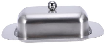 Mobestech Beurrier Inox avec Couvercle Hermétique Plat à Beurre Antirouille avec Base Stable pour Conservation Fraîcheur Au Réfrigérateur