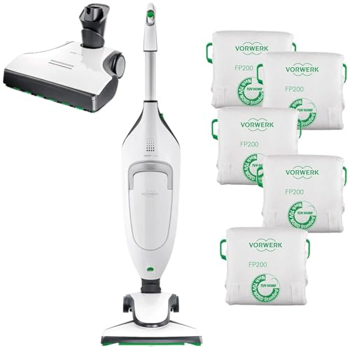 VORWERK FOLLETTO VK220S Rigenerato Come Nuovo – Aspirapolvere con Filo Completo con Kit di Accessori incluso Pulizia Domestica (KIT: Spazzola HD65 Originale + Battitappeto EB420 + 6 Sacchetti)