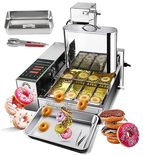 Macchina automatica per ciambelle con rivestimento antiaderente, spessore regolabile per uso commerciale, design compatto