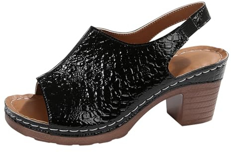Générique Women's Summer High Heel Sandals – Women's Open Toe Casual Shoes Sandal Platform Sandal Large Size Sandal Breathable Shoe Openwork Mule Outdoor Sandalette