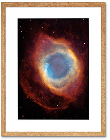Wee Blue Coo HUBBLE SPACE TELESCOPE VIEW OF THE HELIX NEBULA BLACK FRAMED ART PRINT B12X2383