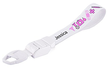 Hospitrix Stauschlauch/Venenstauer für Krankenschwester personalisiert mit Namen Bedrucken (Medizinische Symbole Rosa)