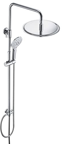 JOHO Colonne de Douche Complet sans Robinetterie Hauteur Réglable Système de Douche Pluie Salle de bain sans Mitigeur en Acier Inoxy 304 Kit de Douche avec Tête de Douche Rond D30cm