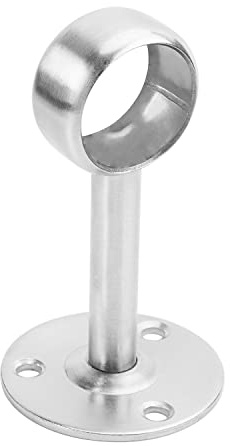MroMax Staffa per tubo armadio, diametro 2,5 cm, montaggio a soffitto, presa di supporto per asta di guida argentata, 1 pezzo
