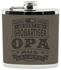 History & Heraldry Echter Kerl Flachmann Bester Opa - individuell und personalisiert mit Gravur, Name und Spruch