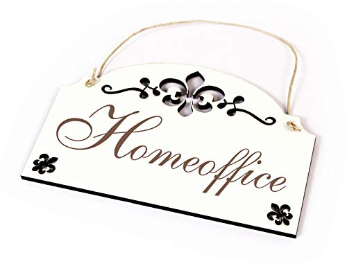 Schild Home-office Türschild zum Anhängen 20 x 13 cm Ornament