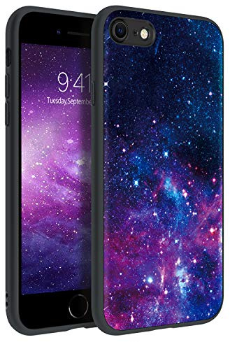 BENTOBEN für iPhone SE 2022 Hülle, iPhone SE 2020 iPhone 8 iPhone 7 Hülle iPhone SE 2 3 Case Leuchten im Dunkeln Fluoreszenz Nebula Muster PC Schale TPU für iPhone 7/8/SE(2022) -Lila