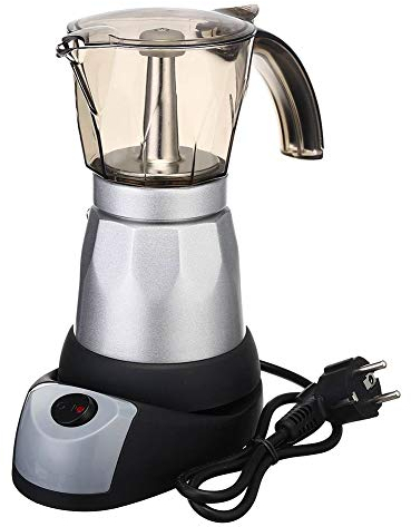 AWANG Olla Moka Eléctrica 6 Tazas Cafetera para Expreso En La Estufa, Cafetera Italiana, Cafetera Eléctrica Espresso Moka, Cafetera De Estufa, Cafetera Espresso Máquina para Casa Oficina (300ML)
