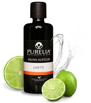PURELIA Saunaaufguss Konzentrat Limette 100 ml natürlicher Sauna-aufguss - Reine ätherische Öle