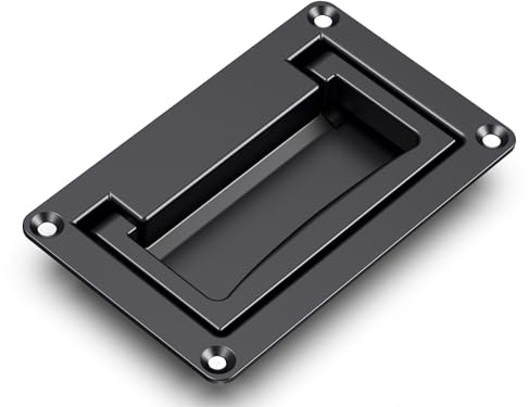 INDUSCHOICE Eingelassener Schubladengriff aus Zinklegierung Zink Alloy Griff der Tür Stiel für Schubladen Recessed Griffe Container Handle Flush Hebetüren Handles,Schwarz